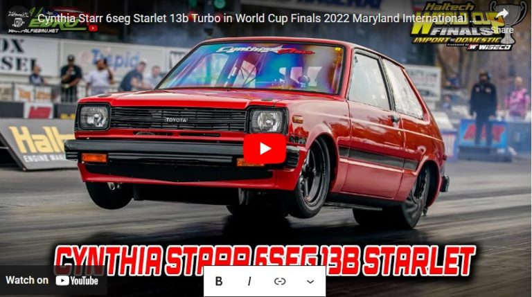 Cynthia Starr 6sec Starlet 13b Turbo in World Cup Finals 2022 Maryland International Raceway