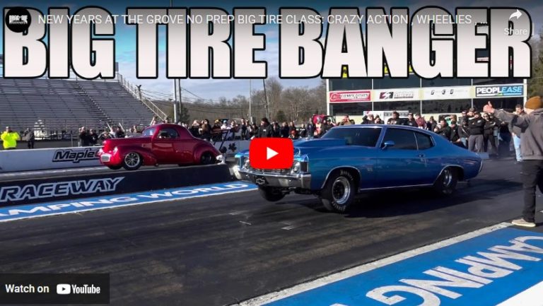 NEW YEARS AT THE GROVE NO PREP BIG TIRE CLASS: CRAZY ACTION , WHEELIES , WRECKS