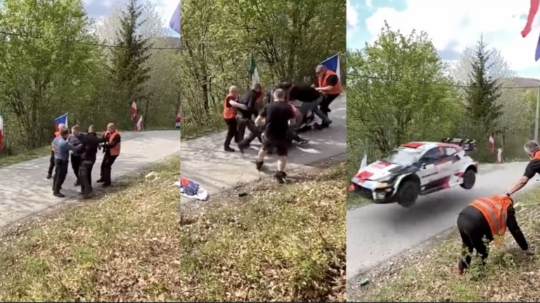 Watch a Flying Rally Car Break Up Croatian Fist Fight