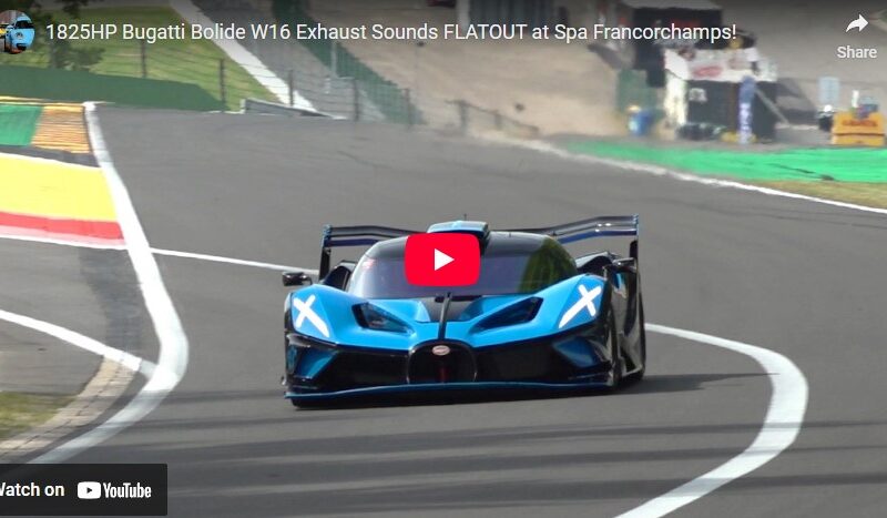 1825HP Bugatti Bolide W16 Exhaust Sounds FLATOUT at Spa Francorchamps!