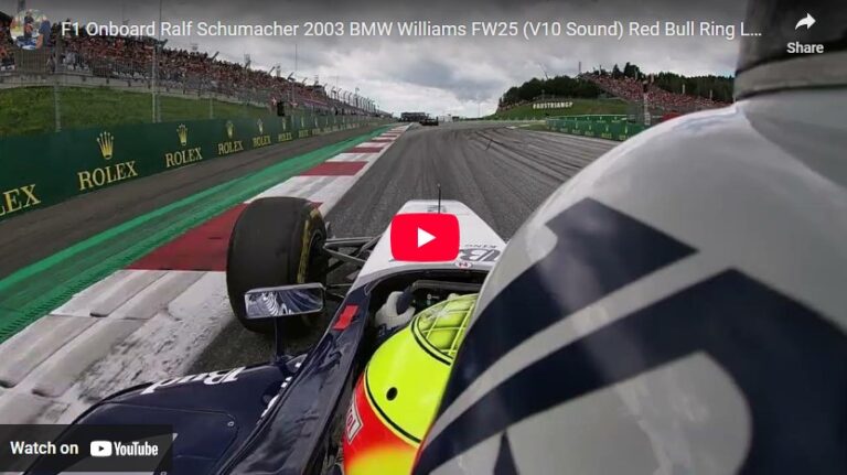 F1 Onboard Ralf Schumacher – 2003 BMW Williams FW25 (V10 Sound) – The ONLY Way an F1 Car Should Sound